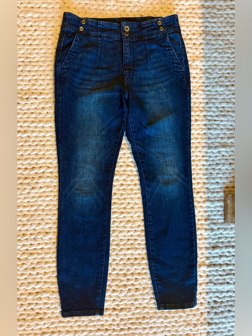 Pilcro & The Letterpress Anthropologie High Rise Skinny Jeans Size 30 Dark Wash